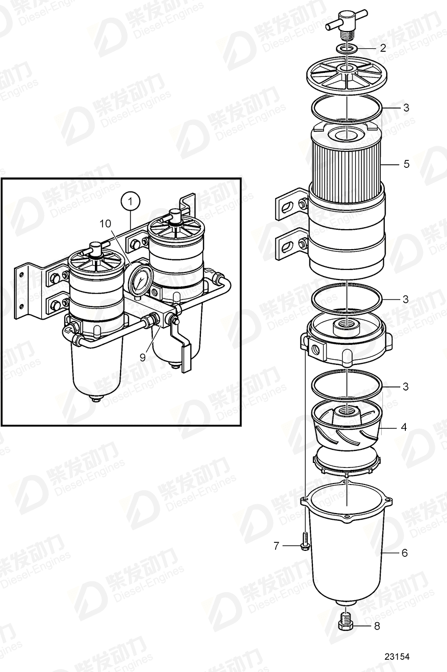 VOLVO Manometer 3827299 Drawing